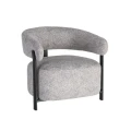 Fotel tapicerowany metalowy - szary 77x71,5x70 cm | Ixia
