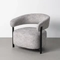 Fotel tapicerowany metalowy - szary 77x71,5x70 cm | Ixia