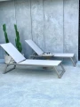 Zestaw leżaków aluminiowych Serene - szampański | Monnarita