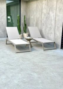 Zestaw leżaków aluminiowych Serene - szampański | Monnarita