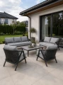 Zestaw ogrodowy sofa 2 i 3-osobowa, 2 fotele i stolik Maksymo - szary | Monnarita
