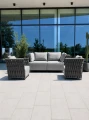 Zestaw ogrodowy sofa 3-osobowa i 2 fotele Serano - antracyt | Monnarita