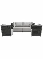 Zestaw ogrodowy sofa 3-osobowa i 2 fotele Serano - antracyt | Monnarita