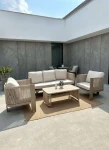 Zestaw ogrodowy sofa 3-osobowa, 2 fotele i stolik Leone - szampański | Monnarita