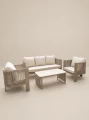 Zestaw ogrodowy sofa 3-osobowa, 2 fotele i stolik Leone - szampański | Monnarita