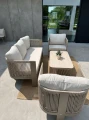 Zestaw ogrodowy sofa 3-osobowa, 2 fotele i stolik Leone - szampański | Monnarita