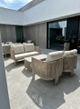 Zestaw ogrodowy sofa 2-osobowa, 2 fotele i stolik Leone - szampański | Monnarita