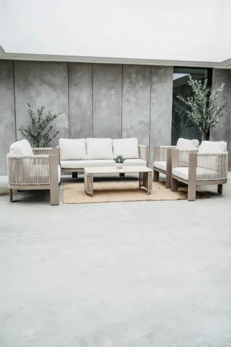 Zestaw ogrodowy sofa 2 i 3-osobowa, 2 fotele i stolik Leone - szampański | Monnarita