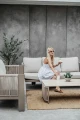 Zestaw ogrodowy sofa 2 i 3-osobowa, 2 fotele i stolik Leone - szampański | Monnarita