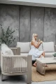 Zestaw ogrodowy sofa 2 i 3-osobowa, 2 fotele i stolik Leone - szampański | Monnarita