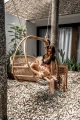 Rattanowy fotel wiszący Henry podwójny naturalny | Monnarita