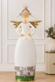 Anioł metalowy 158cm biały z sercem LED maxi