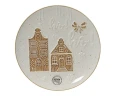 Talerz ceramiczny – kamieniczki beżowo-brązowy