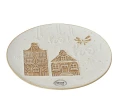 Talerz ceramiczny – kamieniczki beżowo-brązowy