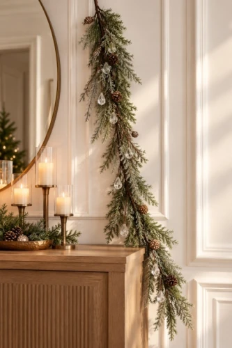 Girlanda 150cm ze srebrnym brokatem i diamencikami