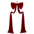 Kokarda welurowa long Maxi - burgundowa