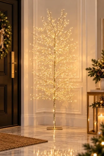 Drzewo LED 180 cm - metalowe złote