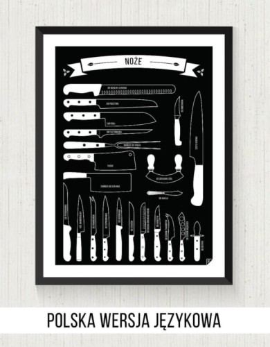 Plakat "Noże" czarny, polska wersja